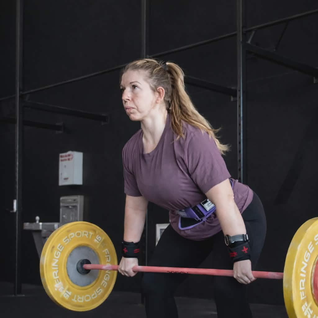 Sarah Stewart lifting a barbell